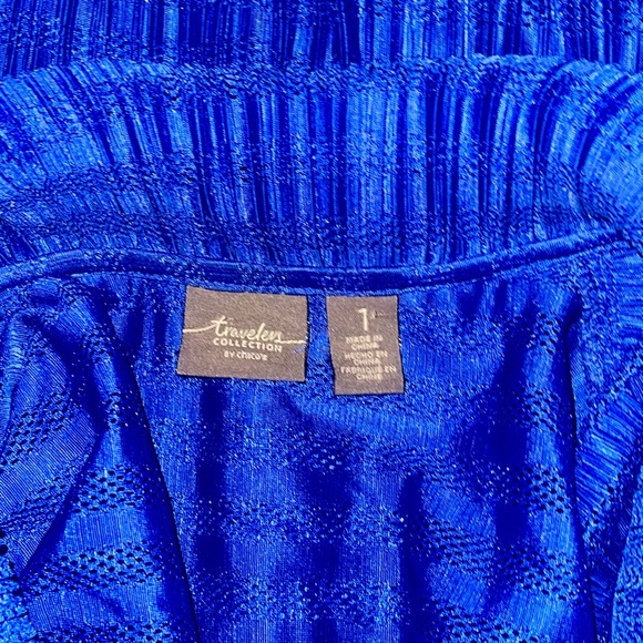 Travelers Collection by Chaco’s Vibrant Deep Blue Zipper Up Top Size 1X - Picture 6 of 6